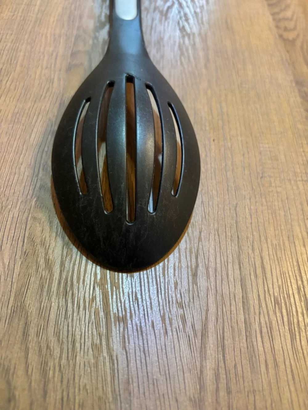 Calphalon Nylon‎ & Silicone Long Handle Black & Grey Slotted Spoon 13.5”